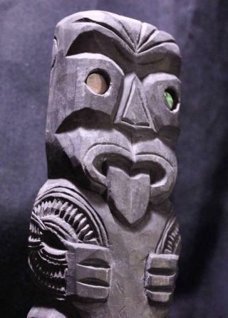 Tiki - Zealand Maori Tiki Black Stone Statue