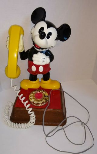 Vintage Mickey Mouse Rotary Dial Telephone 1976 - -,