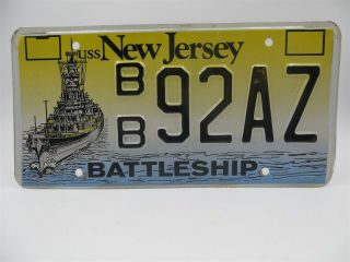 Uss Jersey Battleship License Plate Usn Us Navy Naval Ship Nj