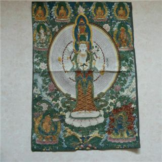 Tibetan Silk Buddha Statue Of Nepal Thangka Embroidery Thousand - Hand Kwan - Yin