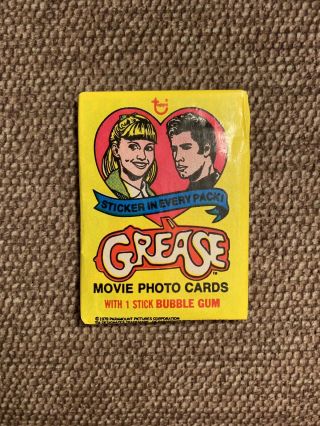 Vintage 1978 Topps Grease Movie Photo Cards Wax Pack Rare