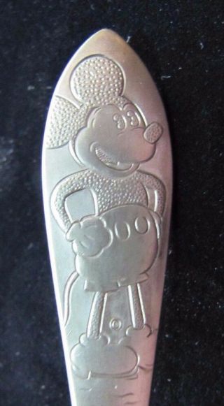 Old Mickey Mouse Spoon Childs Figural Character Silverware Branford Slvr Plt