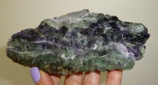 Dino: Purple & Green Fluorite Crystal Specimen,  Mexico - 342 Grams