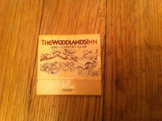 The Woodlands Inn And Country Club Vintage Matchbook Houston Texas Collectible