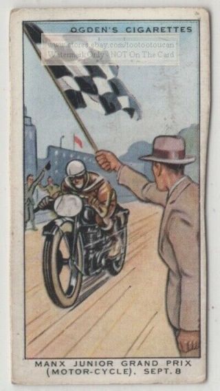 1931 Manx Junior Motorcycle Grand Prix Isle Of Man T.  T 1930s Trade Ad Card