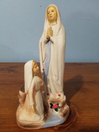 Figure: Sanmyro Japan,  Virgin Mary Madonna Praying On Rocks With Child