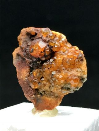 5G Natural Red Spessartine Garnet Fenda Quartz Crystal Rough Mineral Specimens 3