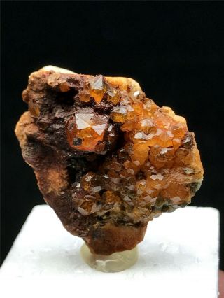 5G Natural Red Spessartine Garnet Fenda Quartz Crystal Rough Mineral Specimens 4