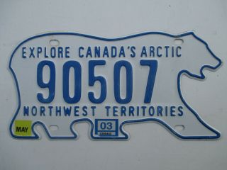 2003 Northwest Territories Nwt Canada Polar Bear 90507 License Plate