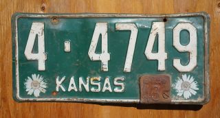 1942 / 1943 Kansas License Plate With Tab