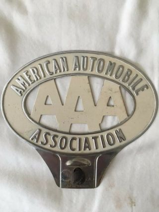 Vtg Aaa American Automobile Association License Plate Tag Topper