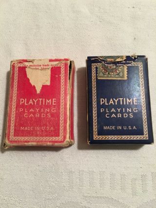 Vintage Miniature Playing Cards By Playtime - 2 Decks