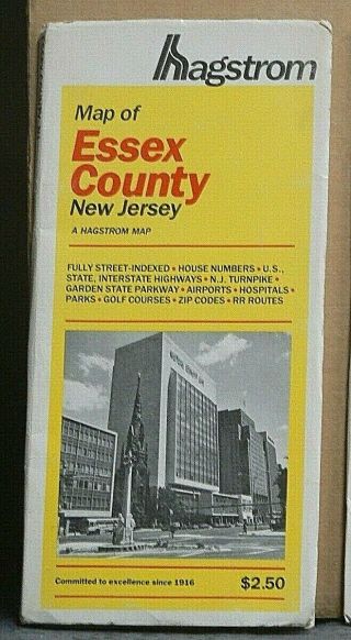 1983 Hagstrom Street Map Of Essex County,  Jersey