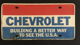 Vintage Chevrolet License Plate Building Better Way To See The Usa Red White (8)