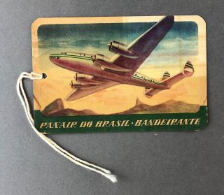 Panair Do Brasil Constellation Vintage Airline Bag Tag Luggage Baggage Label