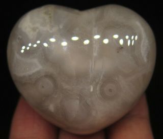 45mm 2.  4oz Natural Crazy Lace Agate Crystal Carving Art Heart