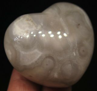 45mm 2.  4OZ Natural Crazy Lace Agate CRYSTAL Carving ART Heart 3