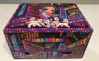 Vintage Lisa Frank Stationery Box Jewelry Treasure Chest Hollywood Poodle Chic