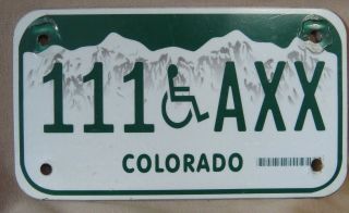 Colorado Handicap Motorcycle License Plate