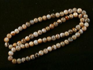 22 Inches Lovely Tibetan Old Agate Dzi Round Beads Short Necklace V145