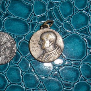 Vintage Pope Paul Vi Religious Medal Medallion Pendant