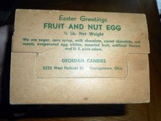 Vintage Easter Fruit and Nut Egg Box Geordan Candies Youngstown OH Cute Chicks 3