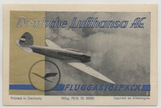 Vintage Airline Baggage Label - Deutsche Lufthana - 1935