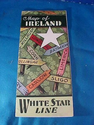 Orig 1933 White Star Line Travel To Ireland On Georgic Steamer Booklet W Map