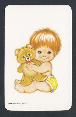 920.  175 Blank Back Swap Card - - Baby With Teddy Bear