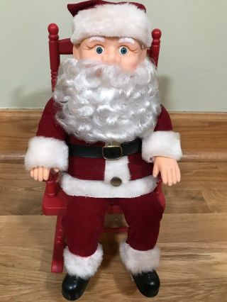 Rocking And Singing 13 Inch Santa (sings Jingle Bells) Vintage In Excellant Cond