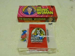 1976 Donruss The Bionic Woman Empty Card Box & 23 Wrappers