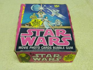 1977 Topps Star Wars Series 3 Empty Card Box & 36 Wrappers - Rare