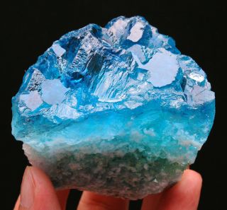 269g Wow Rare Ladder - Like Blue Fluorite & Calcite Symbiosis Specimen/china 11