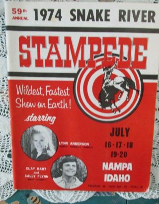 Vintage 1974 Rodeo Program Clay Hart Lynn Anderson Idaho Snake River July Vg