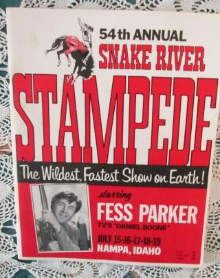 Vintage 1969 Rodeo Program Idaho Fess Parker Daniel Boone Snake River July Vg