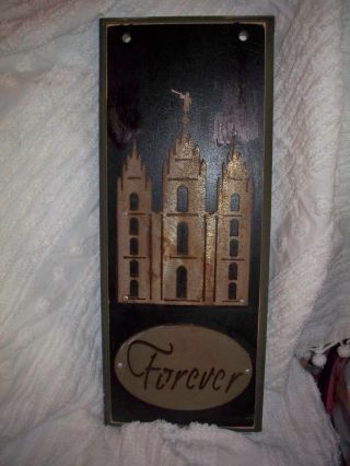 Architectural Salvage,  Wall Plaque,  Picture Of A Church,  " Forever "