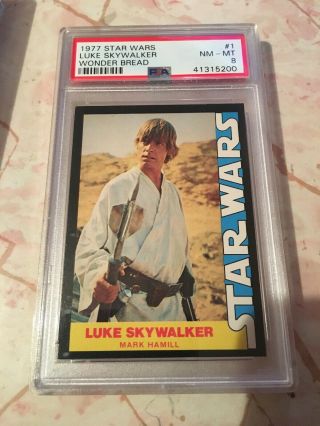 1977 Star Wars Wonder Bread 1 Luke Skywalker Psa 8 Nm -