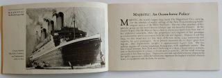 White Star Line - R.  M.  S.  Majestic Promotional booklet,  1920 ' s 2
