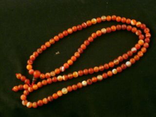 26 Inches Good Quality Tibetan Agate Dzi Small Round Beads Necklace U007