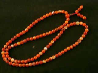 26 Inches Good Quality Tibetan Agate Dzi Small Round Beads Necklace U007 4