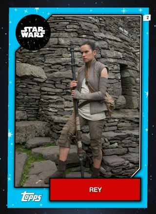 Topps Star Wars Card Trader 2019 Base Mothers Day Exclusive Rey Blue Digital