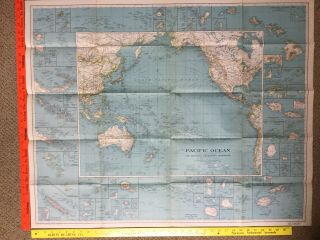 1936 (december) Map Of Pacific Ocean; National Geographic,