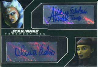 Star Wars Chrome Jedi Vs Sith Dual Autograph Ashley Eckstein & Olivia D 