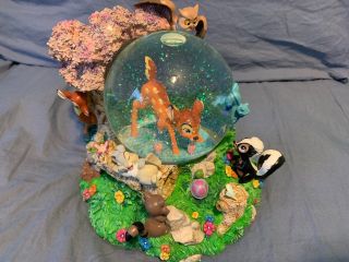 Disney Store Bambi And Friends Snowglobe Waltz Of The Flowers Musical Globe