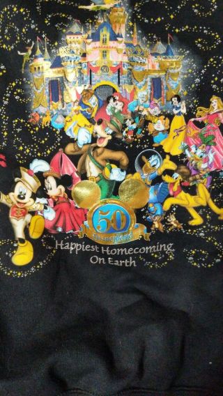 Disneyland 50th Anniversary Hoodie Sweatshirt Disney Size Small Mickey Mouse