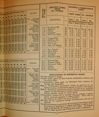 STATEN ISLAND RAPID TRANSIT RAILWAY CO.  PASSENGER TIMETABLE 4 - 30 - 1966/ST G - - TOTT 2