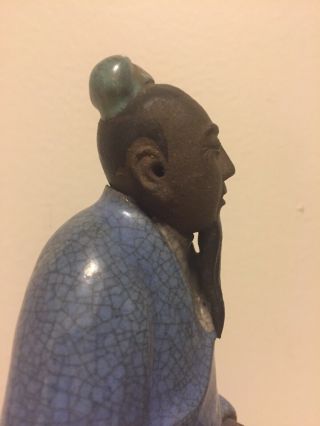Chinese Mudman Mud Men Large Figurine Shiwan 8.  5” 5