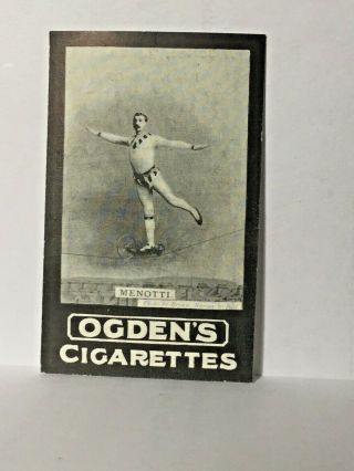 Menotti Tightrope Artist Ogden General Interest Tab Cigarette Card No 38