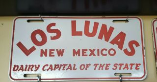 Vintage Mexico Booster License Plate Los Lunas