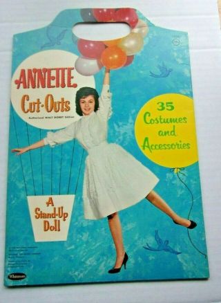 Vintage Walt Disney Productions Annette Paper Dolls Orig.  Mid Century Complete